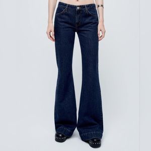 NWT RE/DONE 70s Low Rise Flare Jeans Dark Wash Heritage Rinse Flares size 31